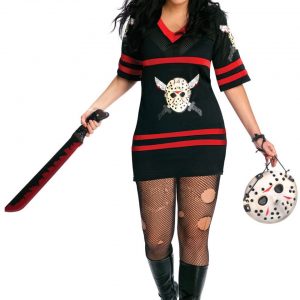 Friday The 13th Jason Voorhees Hockey Jersey Dress Woman’s Size L Black
