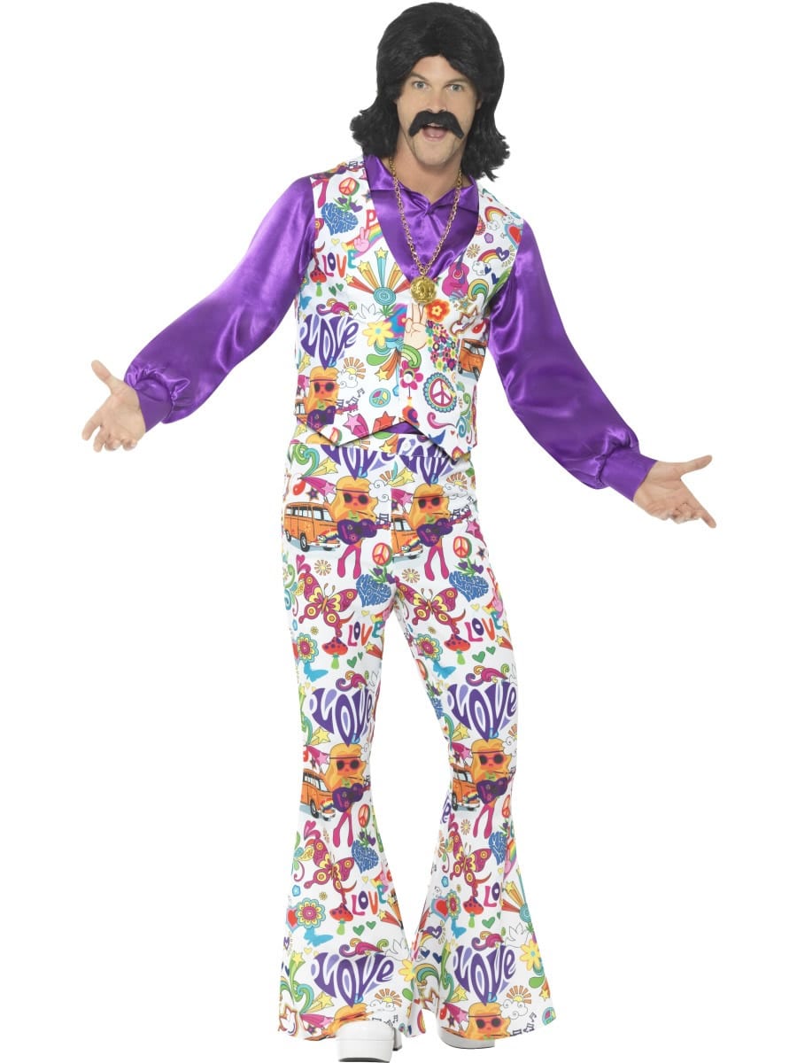  Flower Power Groovy Costume for Women, Retro 60s 70s Hippie  Outfit, Disco Dress for Dress-Up & Halloween : Clothing, Shoes & Jewelry