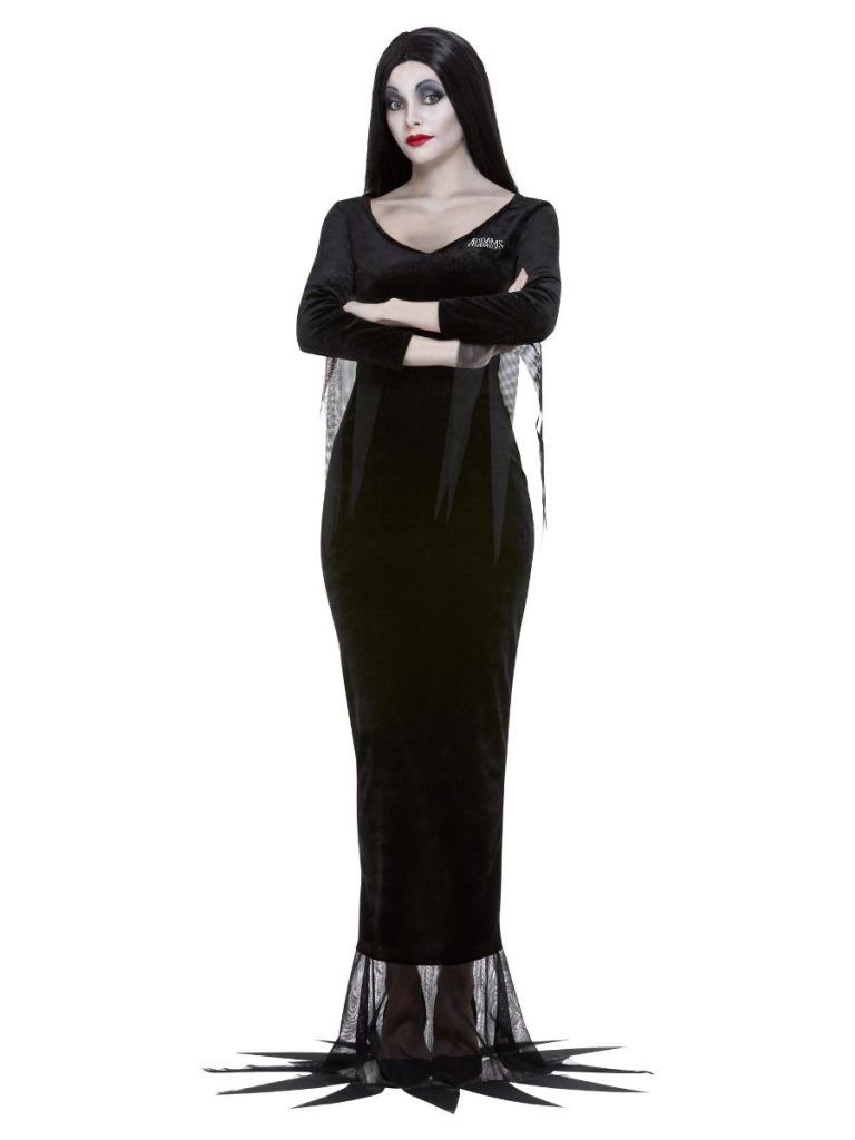 Addams Family Morticia Ladies Halloween Fancy Dress Costume