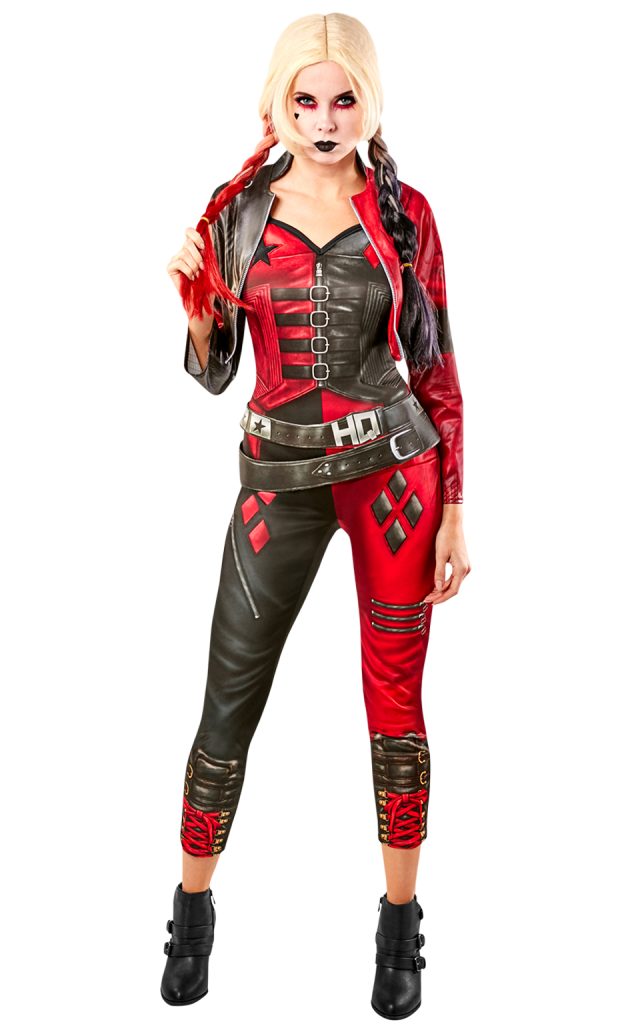 Suicide Squad 2 Harley Quinn Jumpsuit Ladies Fancy Dress Costume Fancy ...