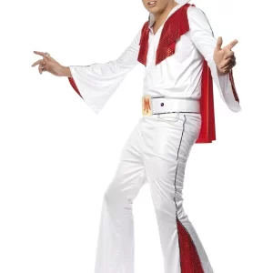 Elvis White Red Men s Fancy Dress Costume