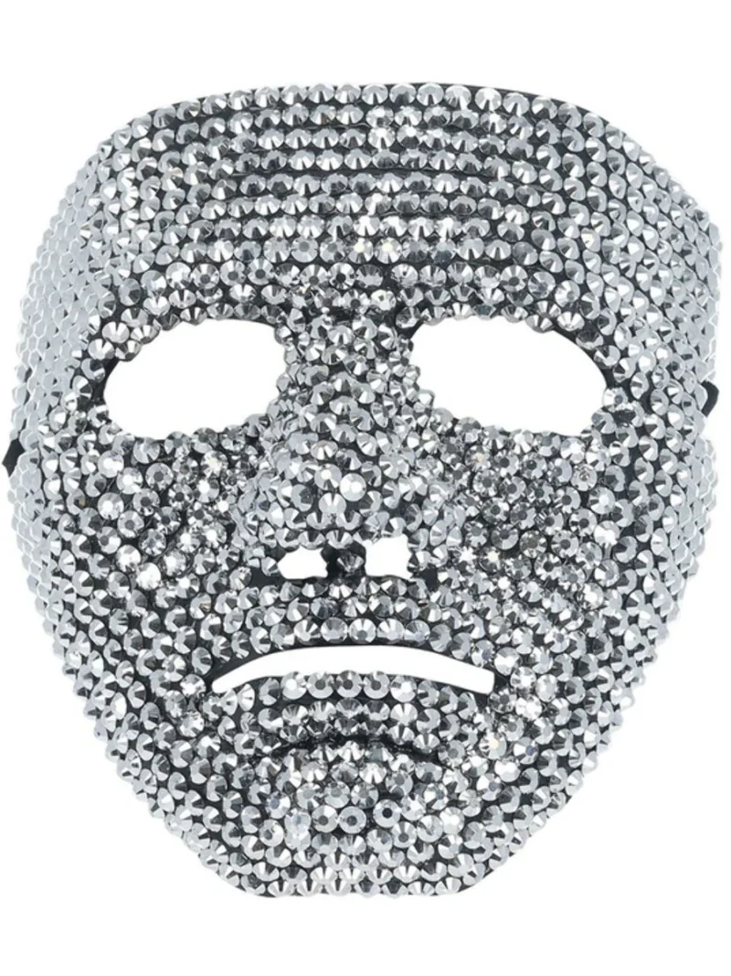 Bling Silver Jewelled Robot Mask - Image 2