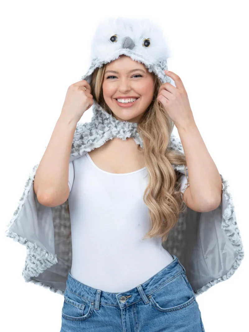 Deluxe Baby Owl Plush Cape, Adult Unisex Fancy Dress Costume - Image 2